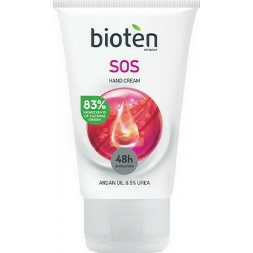Bioten SOS 48h Argan Oil και 5% Urea Hand Cream Ενυδατική Κρέμα Χεριών 48ωρης Προστασίας 50ml