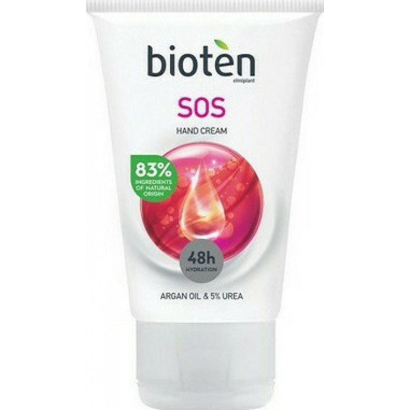 Bioten SOS 48h Argan Oil και 5% Urea Hand Cream Ενυδατική Κρέμα Χεριών 48ωρης Προστασίας 50ml