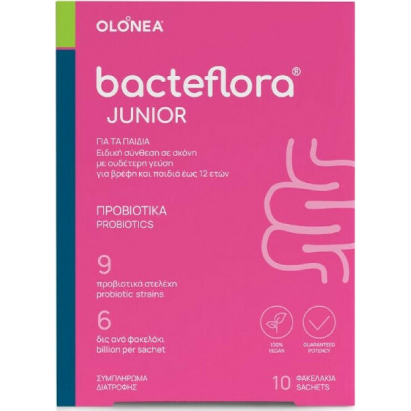 Olonea Bacteflora Junior Παιδικό Συμπλήρωμα Διατροφής με Προβιοτικά 10 φακελίσκοι