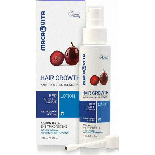 Macrovita Hair Growth Anti-Hair Loss Treatment Λοσιόν Κατά της Τριχόπτωσης με Κόκκινο Σταφύλι και Τζίντζερ 100ml