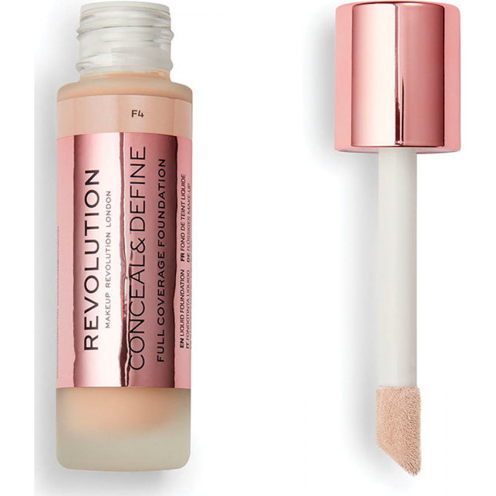 Revolution Beauty Conceal and Define Full Coverage Foundation F4 23ml Revolution Beauty Conceal and Define Full Coverage Foundation F4 23ml