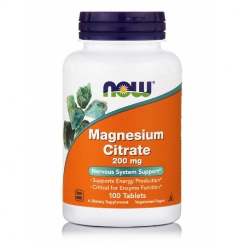 NOW MAGNESIUM CITRATE 200 MG 100 Ταμπλέτες