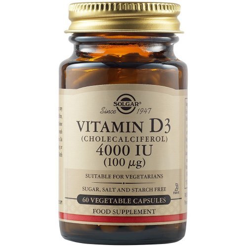 SOLGAR Vitamin D3 4000IU 60 φυτικές κάψουλες