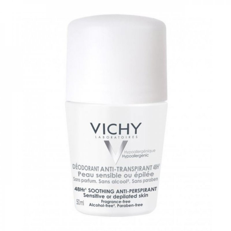 Vichy Deodorants 48ωρη Αποσμητική Φροντίδα για Ευαίσθητες ή Αποτριχωμένες Επιδερμίδες, 50ml