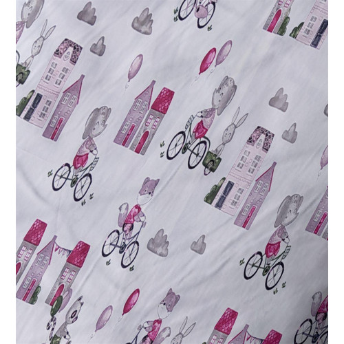 ΣΕΝΤΟΝΑΚΙ ΛΙΚΝΟΥ bebe Bicycle 416 80Χ110 White-Bordeaux Cotton 100%