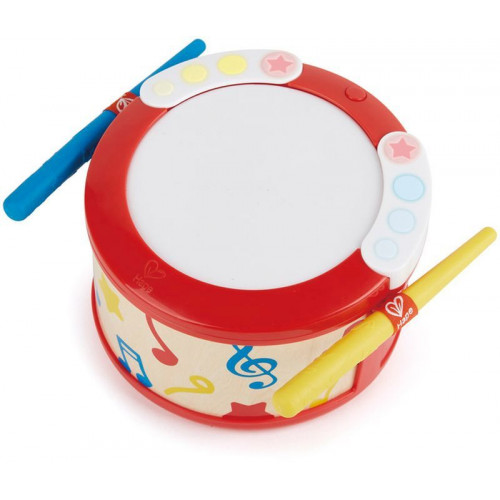 Hape Early Melodies Ξύλινο Τύμπανο Learn With Lights Drum 3 Τεμ E0620A