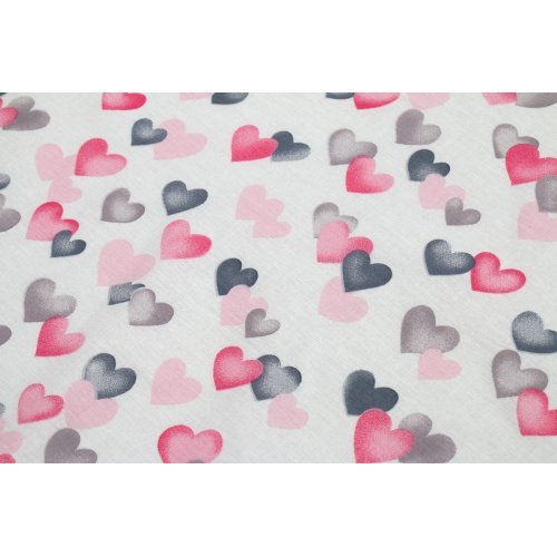 DIMcol ΣΕΝΤΟΝΑΚΙ ΛΙΚΝΟΥ ΒΡΕΦ Cotton 100% 80Χ110 Hearts 12 Grey-Pink 1914413707801289