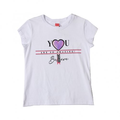 Joyce λευκό t-shirt με τύπωμα για κορίτσια 211594L